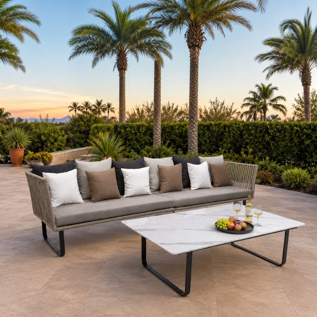 Modern Outdoor Sofa & Coffee Table Set