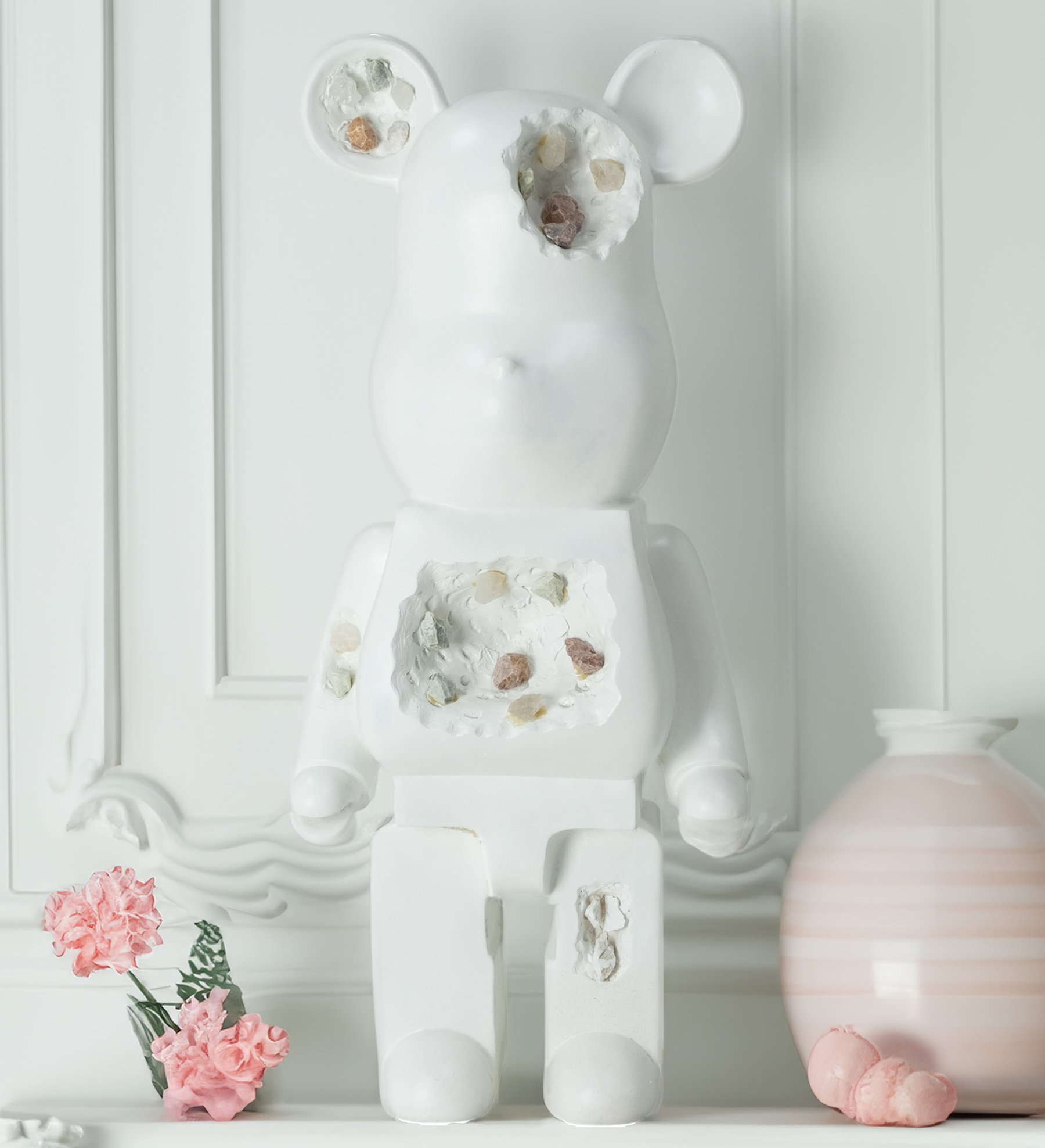 Money box/ Piggy bank/ White Bear Statue/ Unique Decor