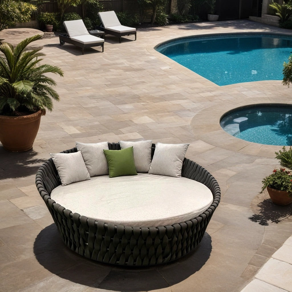 Round grey daybed