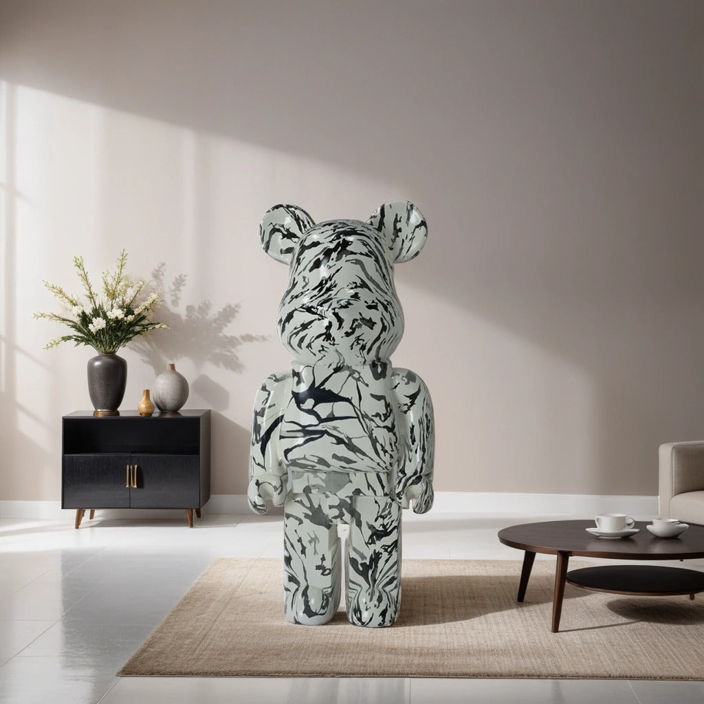 Money Box/ Piggy Bank/ White And Black Bear Statue/ Unique Decor