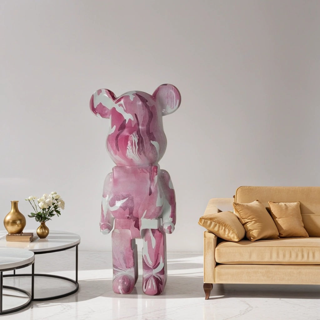 Money box/ Piggy bank/ Pink Bear Statue/ Unique Decor