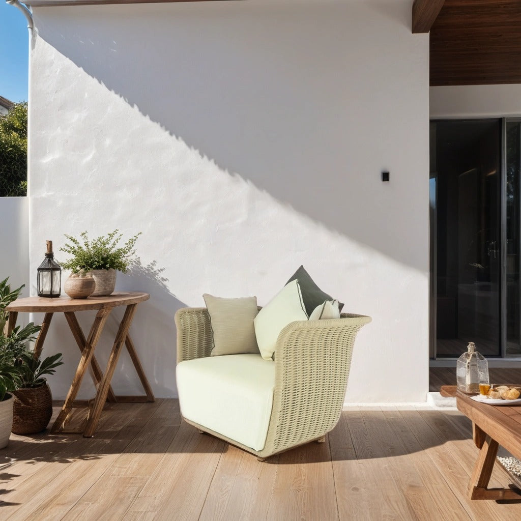 Armchair with cushions