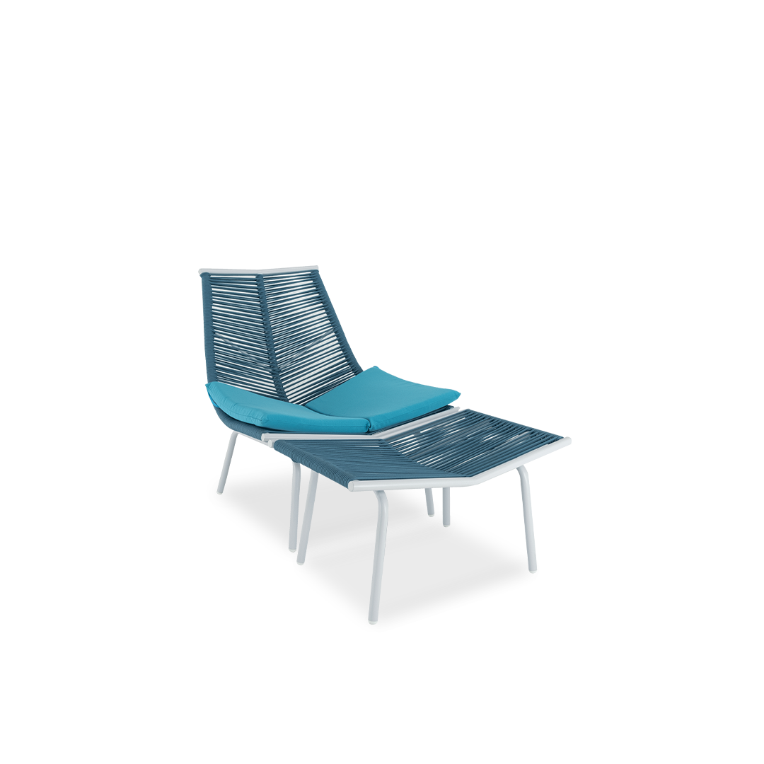 Blue chaise lounge