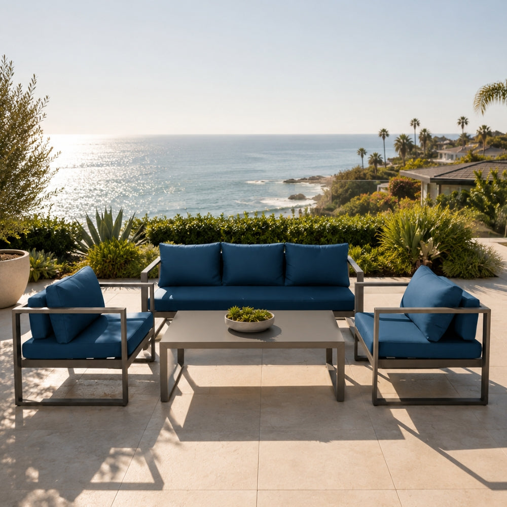 Aluminium Blue Conversation set