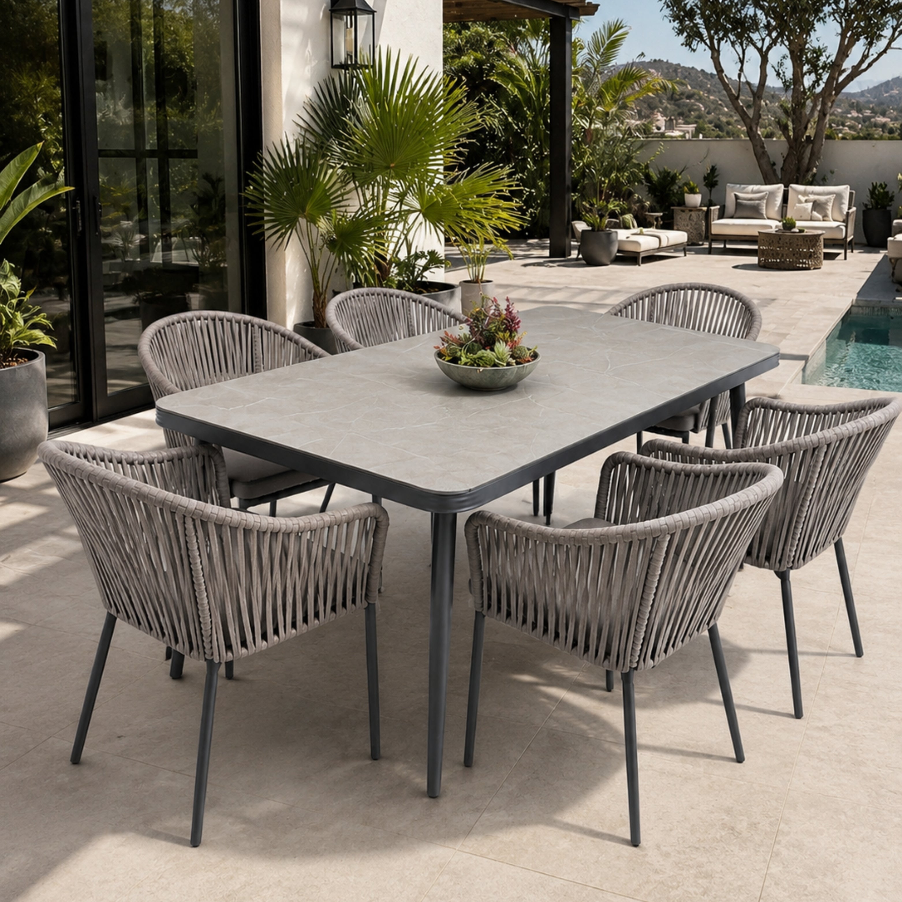 Grey 7-Piece Dining Set