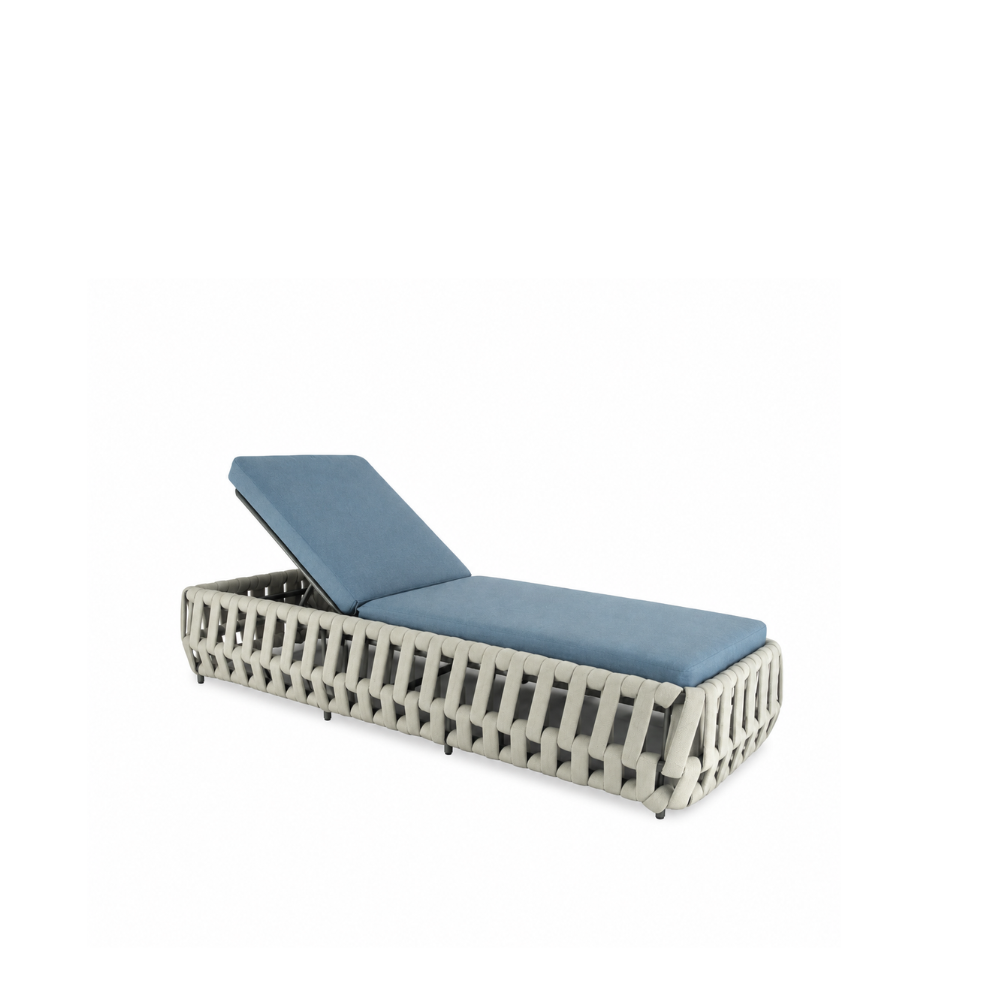 Modern Woven Rope Chaise Lounge Set
