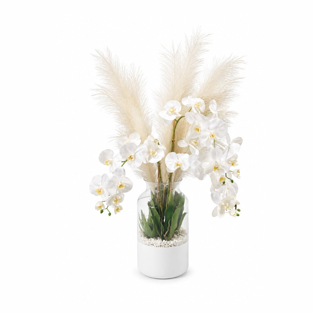 17.25" Poet Glass Vase with Orchid Arrangement
