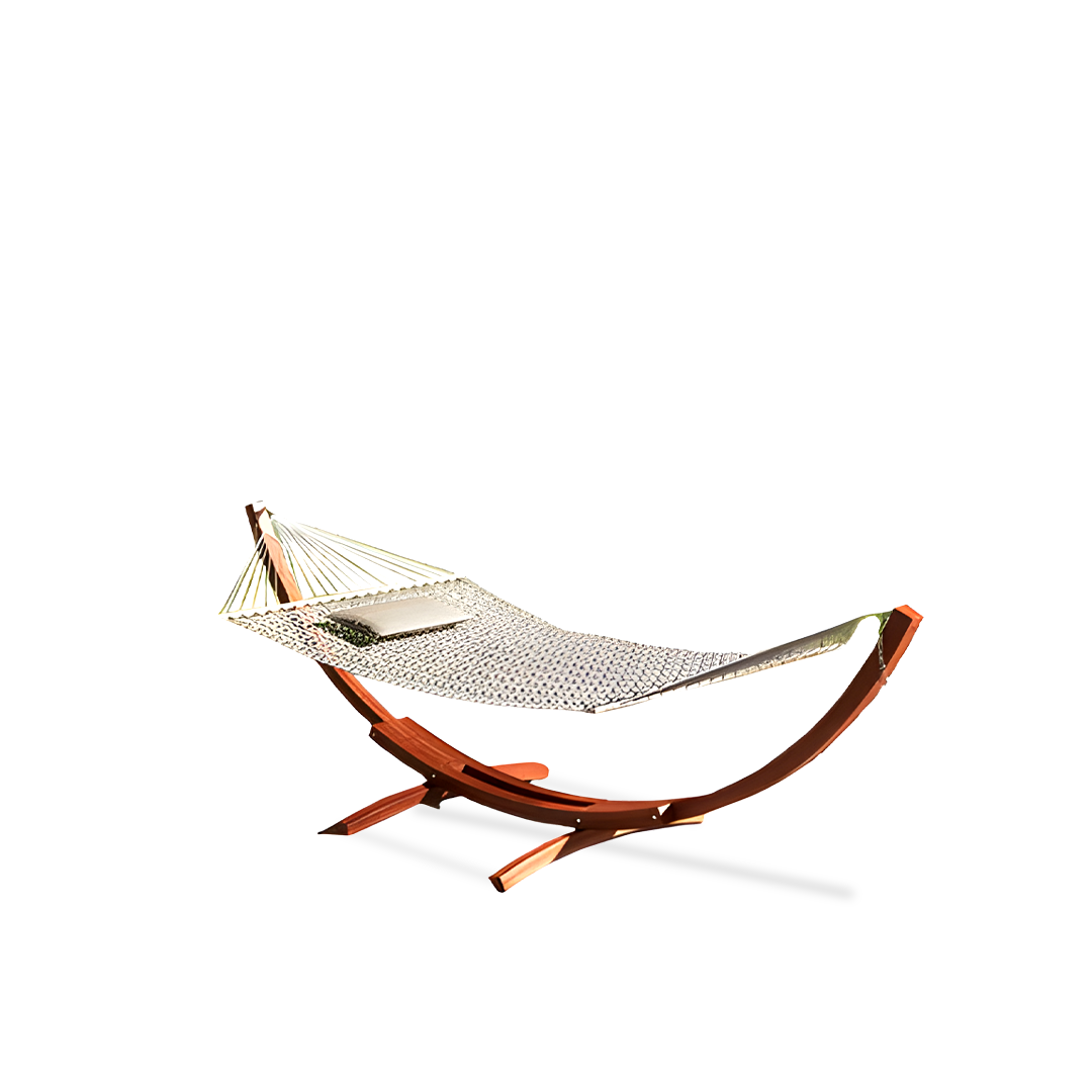 Double Spreader Bar Hammock with Wood Stand