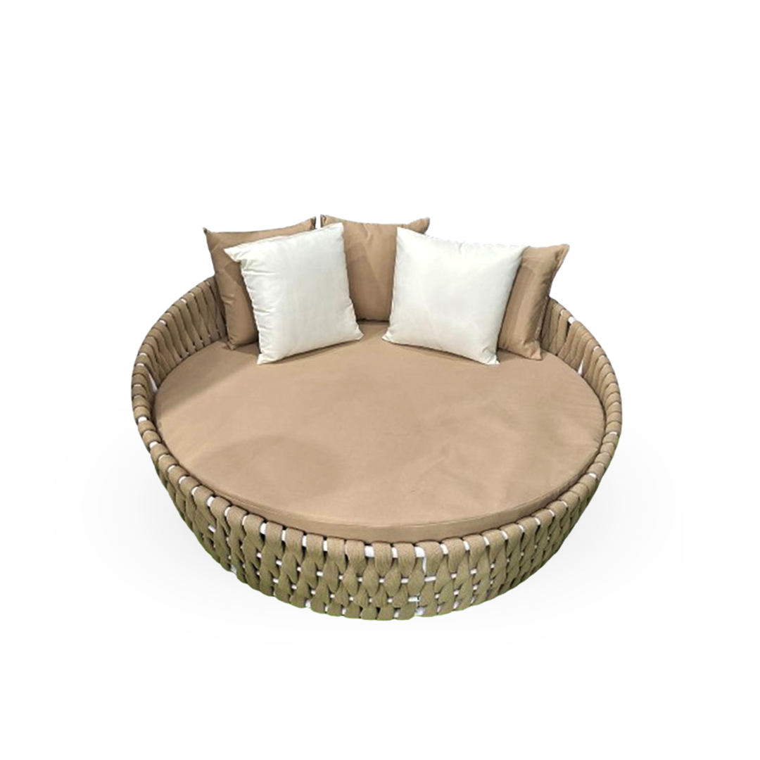 Outdoor Round beige Sunbed