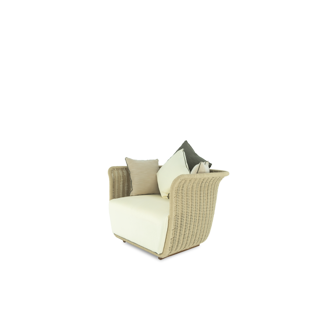 Armchair with cushions